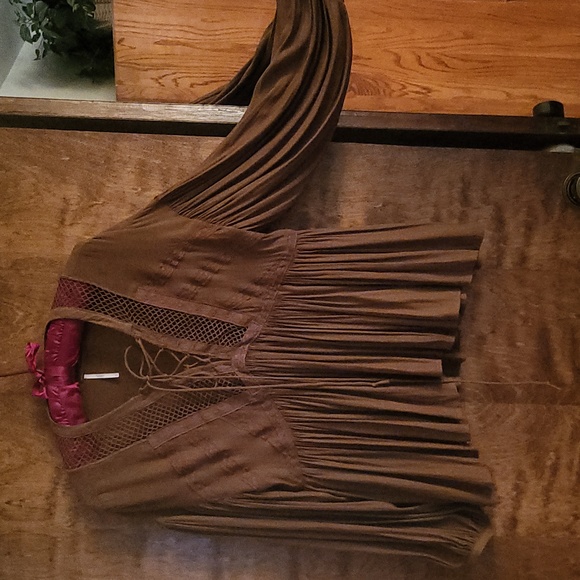 Free People boho feminine pleated top S - Picture 8 of 14